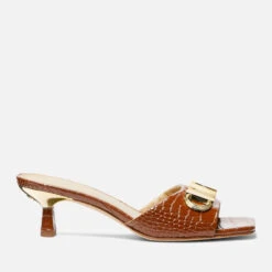 New Arrival 21 MICHAEL Michael Kors Women's Amal Croc-Style Leather Mules