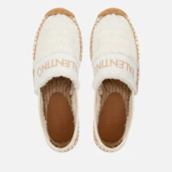 Valentino Women's Poseidone Logo Motif Espadrilles -Vans Shoes Shop 14226935 8125033576523915