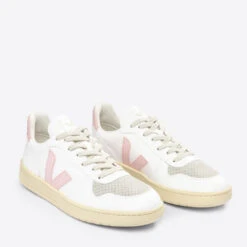Veja Women’s V-10 Faux Leather And Suede Trainers -Vans Shoes Shop 14232217 1885029386530934