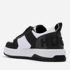 HUGO Men's Kilian Tennis Canvas And Faux Leather Trainers -Vans Shoes Shop 14265107 6055052751658730