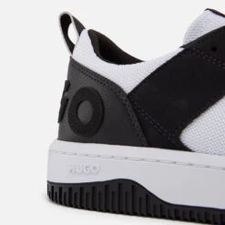 HUGO Men's Kilian Tennis Canvas And Faux Leather Trainers -Vans Shoes Shop 14265107 6655052751779873