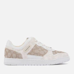 New Arrival 11 Coach Men's C201 Mixed Signature 1 Basket Jacquard-Canvas Trainers