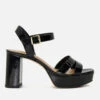 Dune Molten Leather Mid-Platform Sandals